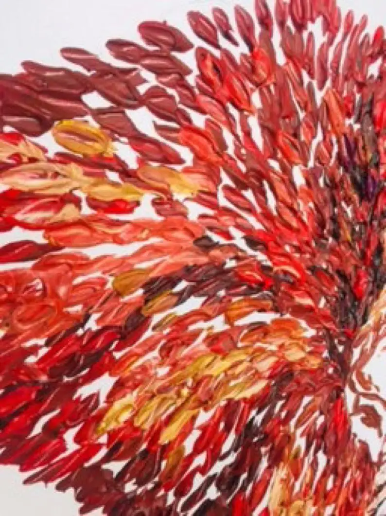 

Original Oversize oil Painting red Elephant Painting On Canvas Elephant Wall Art Contemporary Art For Living Room Decor