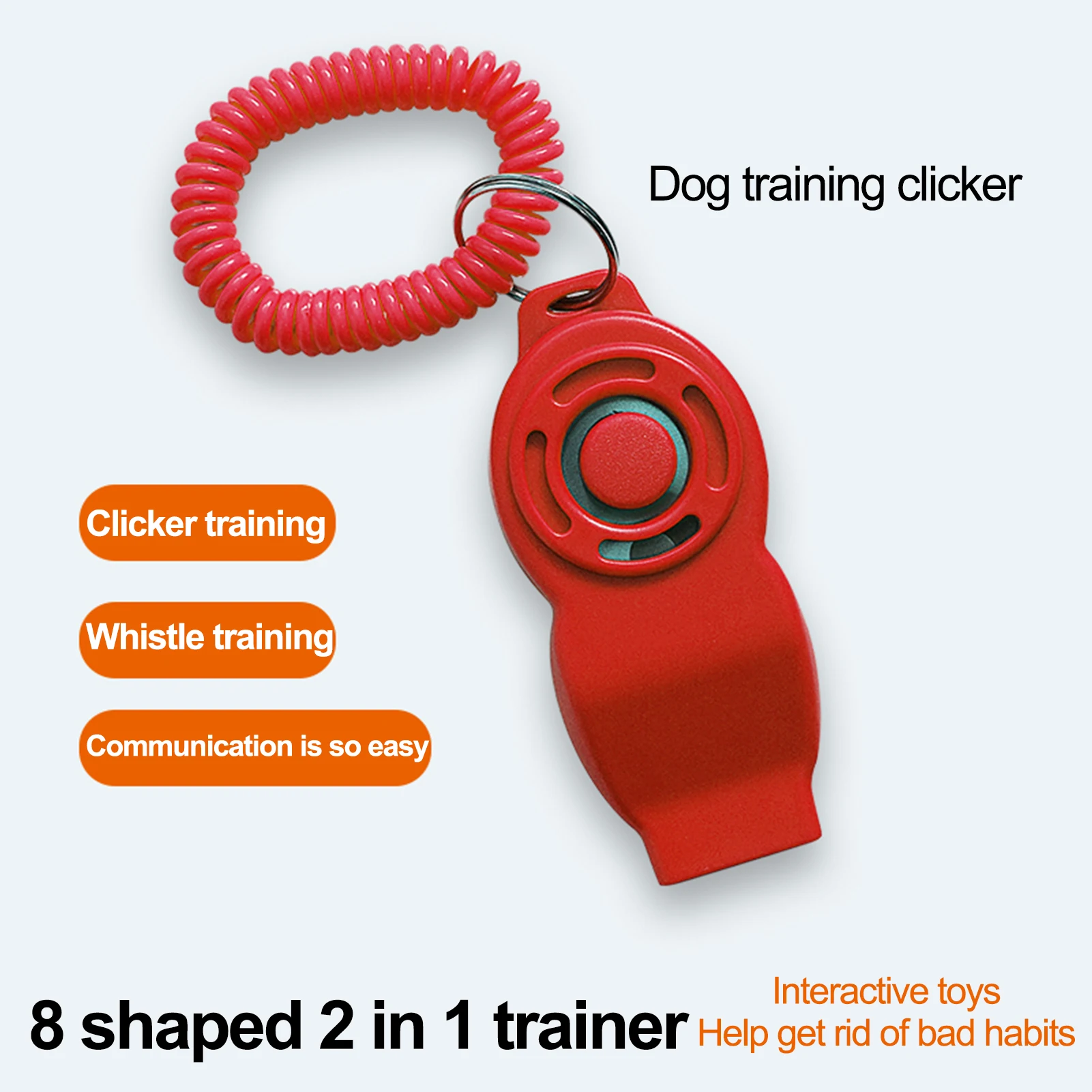 2 в 1 кликер для собак s и свисток на открытом воздухе учебных пособий