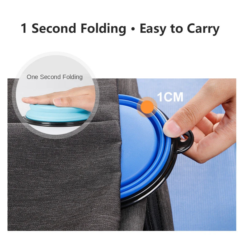 Складная Силиконовая миска для питомцев портативная путешествий с собаками и