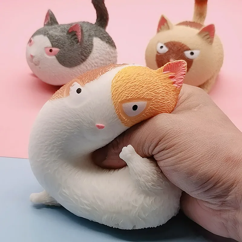 

Смешная игрушка-антистресс, сжимаемая игрушка, злый Кот, милая кавайная кукла, сжимаемая эластичная игрушка-антистресс