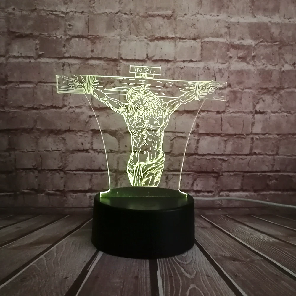 3D лампа Christ Jesus USB светодиодный настольный выключатель сенсорный дистанционный