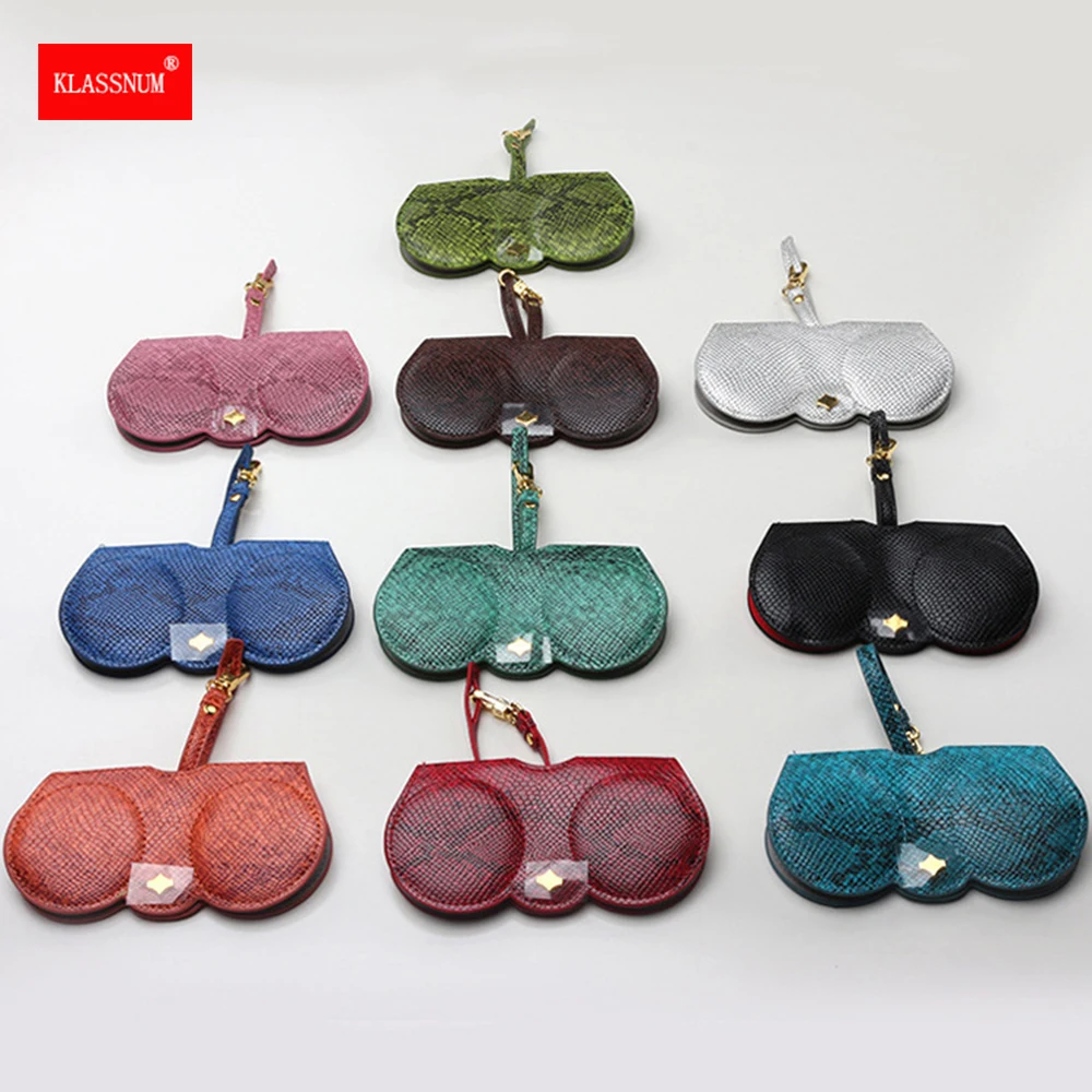 

Новинка 2021, складной Модный женский чехол из искусственной кожи со змеиным рисунком, портативный Чехол для очков, коробочка для очков, солнц...