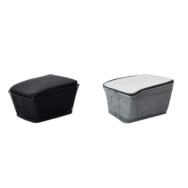 

Rear Bike Basket Large Capacity Rear Bicycle Cargo Rack Mount Metal Wire Bike Storage Basket with Waterproof Cover