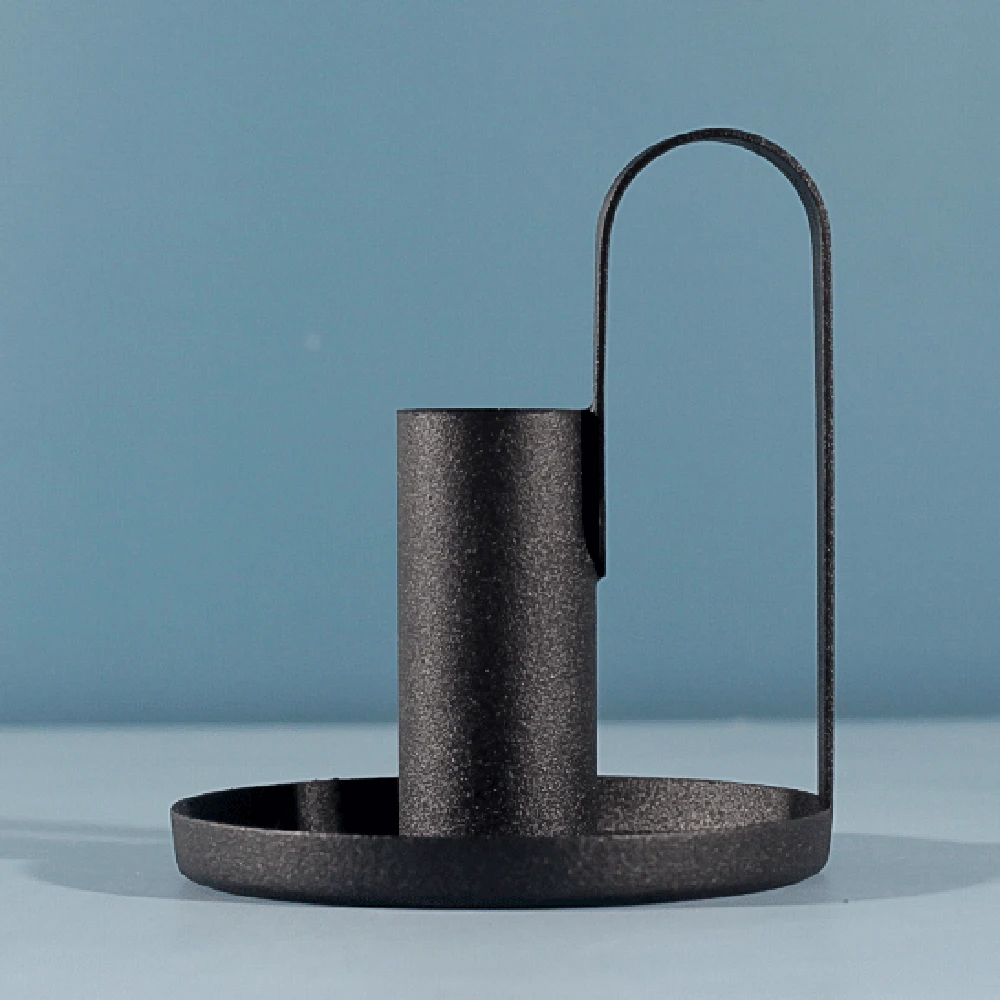 Новый железный черный подсвечник скандинавский простой стиль кованая стойка для