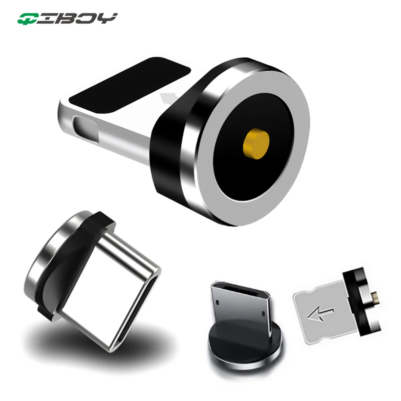 Круглый Магнитный штекер Micro USB C / Type 8 Pin для iPhone адаптер зарядного устройства
