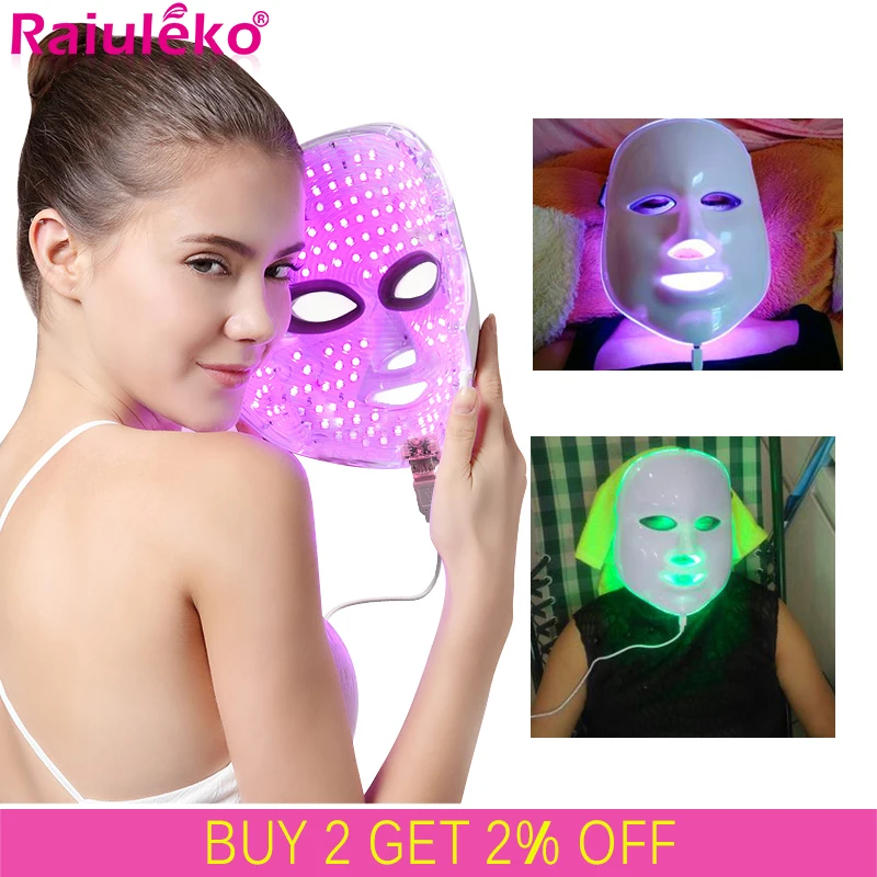 Лидер светодиодный светодиодная маска для лица 7 цветов фотонсветильник вая