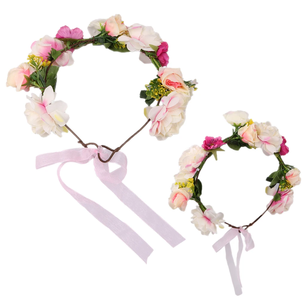 

2 Piece Mum Baby Parent Child Flower Hair Band Headband Photo Props