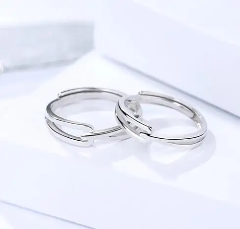 Hemiston 925 пробы Серебряные ювелирные изделия Пара кольца пара простой гравировкой