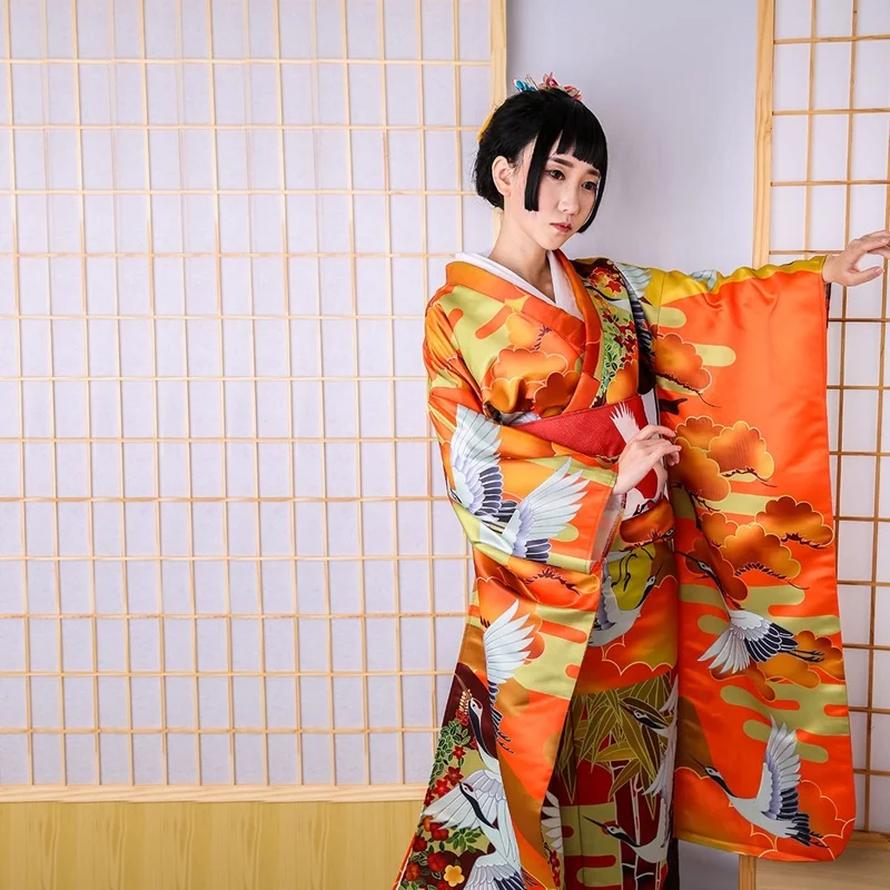 2 Традиционный японский кимоно Obi Yukata женский костюм Гейша хаори кимоно японское кимоно косплей FF2215 - Цвет: 2