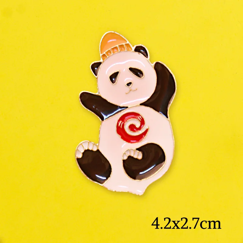 Panda Brooches Metal Pins For Clothes Icons Cute Anime Decoration Lapel Pin Gift Round Backpack Badges Accessorie | Дом и сад