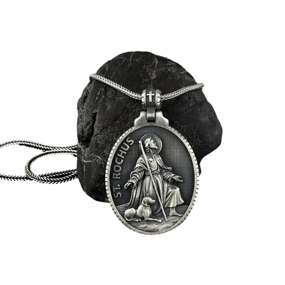 

Necklace Religious Belief Retro Necklace Catholic Pendant Christian European and American Style Men's Accessories