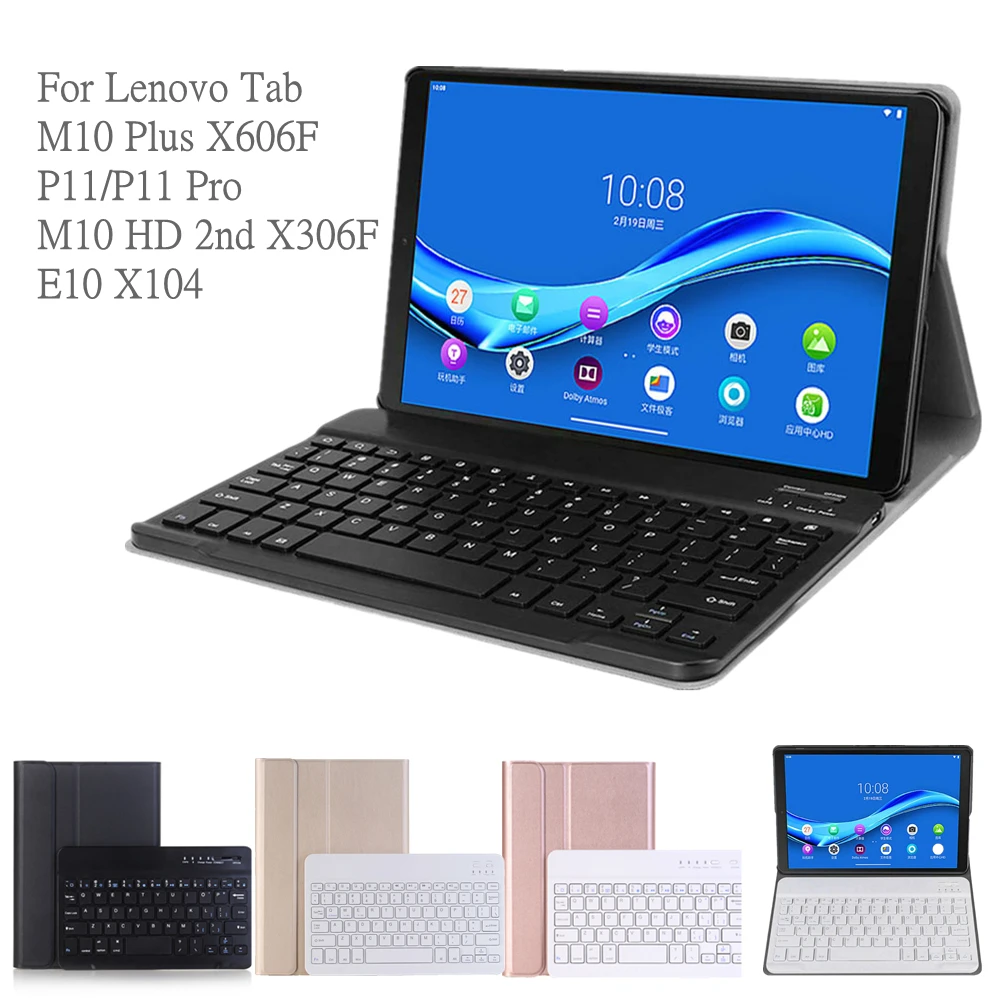 

Wireless Bluetooth Keyboard Case for Lenovo Tab M10 HD X306F FHD Plus TB-X606F X606X 10.3\" P11 J606F Pro J706F E10 X104 Covers
