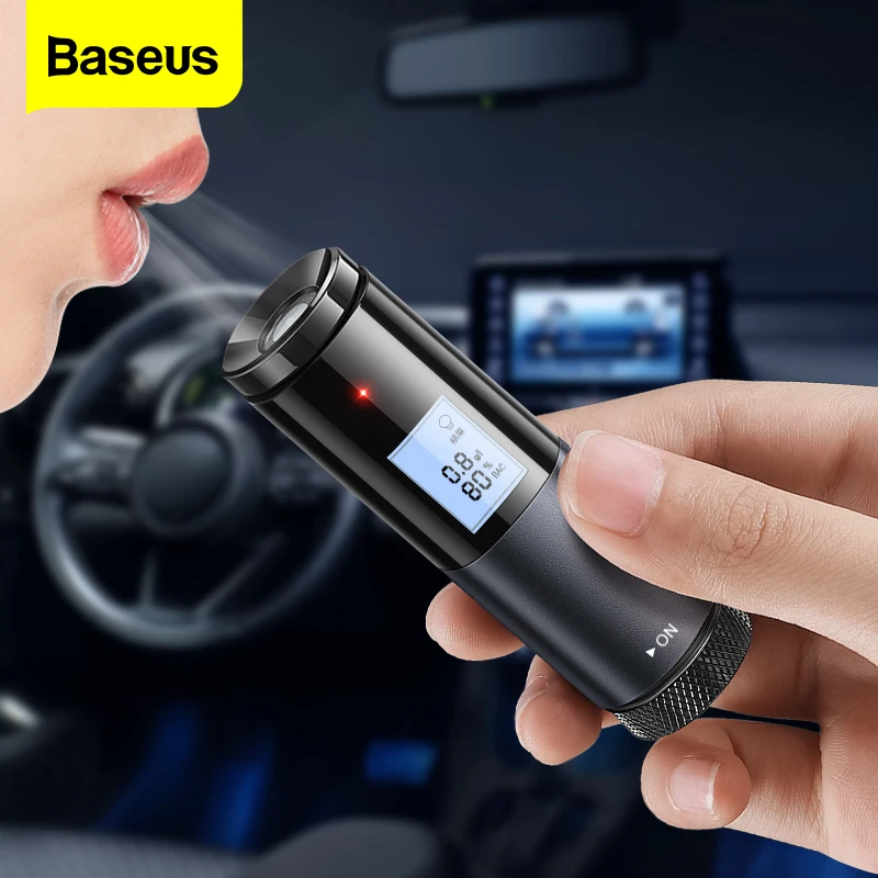 

Youpin Baseus New Automatic Alcohol Tester Breath Tester LED Display Portable USB Rechargeable Breathalyzer Alcohol Test Tools