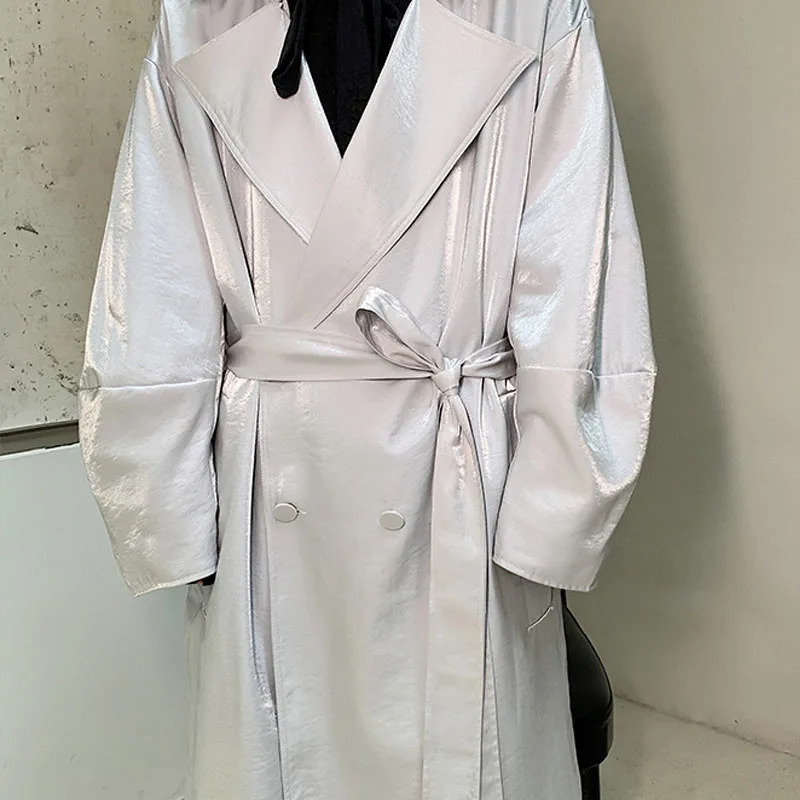 

Men Overcoat Vintage Double Breasted Loose Casual Long Windbreaker Jacket Male Women Streetwear Punk Hip Hop Trench Coat