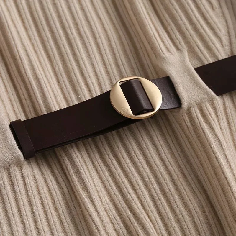 

Women Two Piece Sets Elegant Suits Female Knitted Vest Sweater Belt Causal Blouse Lantern Sleeve Shirt Slim Office Women Sets