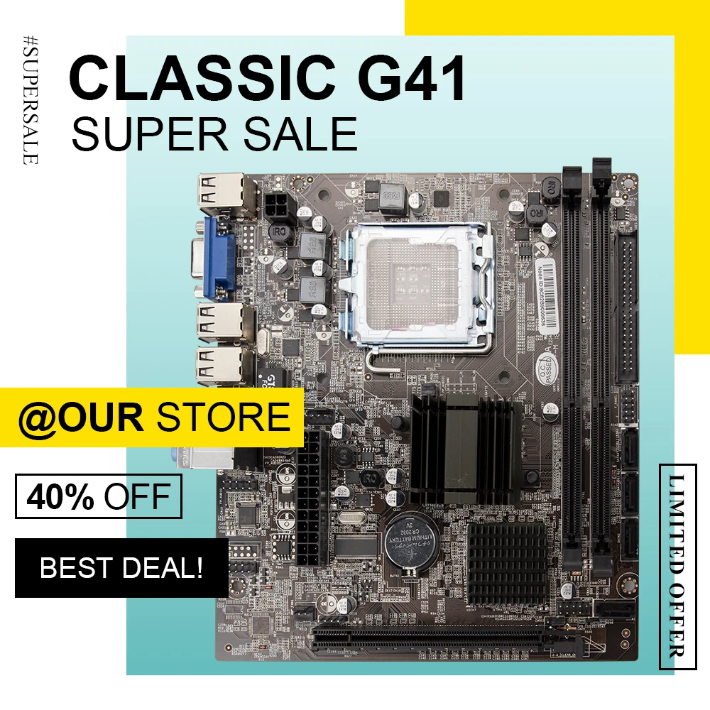 Материнская плата G41 LGA 771 775 двухканальная до 8 Гб памяти DDR3 для компьютерной платы