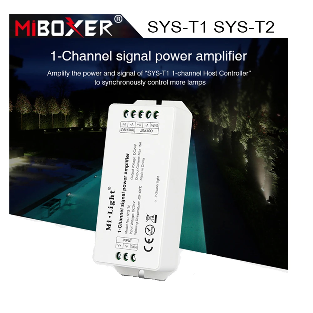 Miboxer SYS-T1 1-Channel Host Controller DC24V 15A Amplify Power & Signal SYS Series LED Lamp