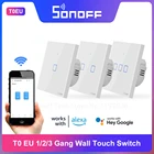 Itead Sonoff T0EU TX серия Wifi настенный сенсорный смарт-переключатель с дистанционным управлением расписание времени через eWeLink работает с Alexa Google Home