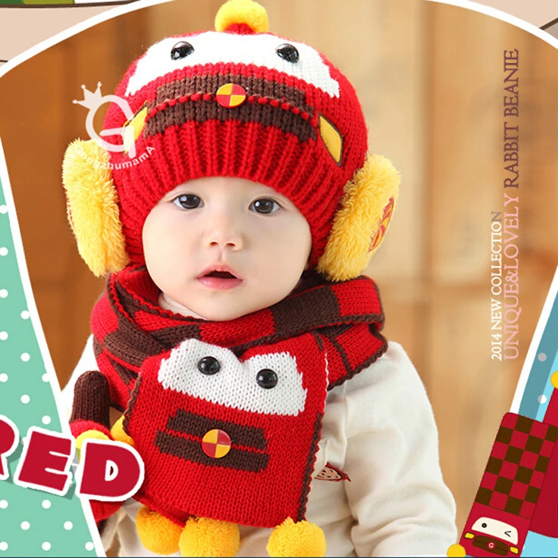 Комплект из 2 предметов Детский набор шапки и шарфа для малышей детей постарше