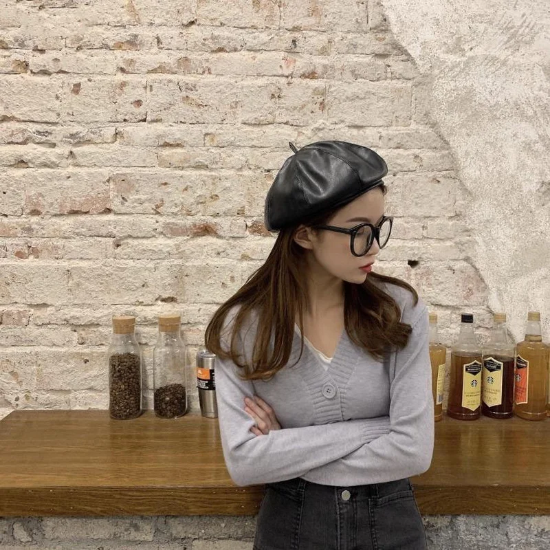 

V-neck Long Sleeve Crop Tops Female 2021 Autumn Women Cardigan Knitted Sweater Single Breasted Cardigans Fashion Women Clothing