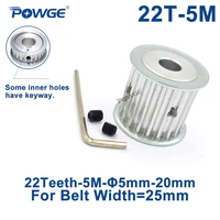 powge arc htd 5m 22 teeth synchronous timing pulley bore 81012141516181920mm for width 25mm htd5m belt 22teeth 22t