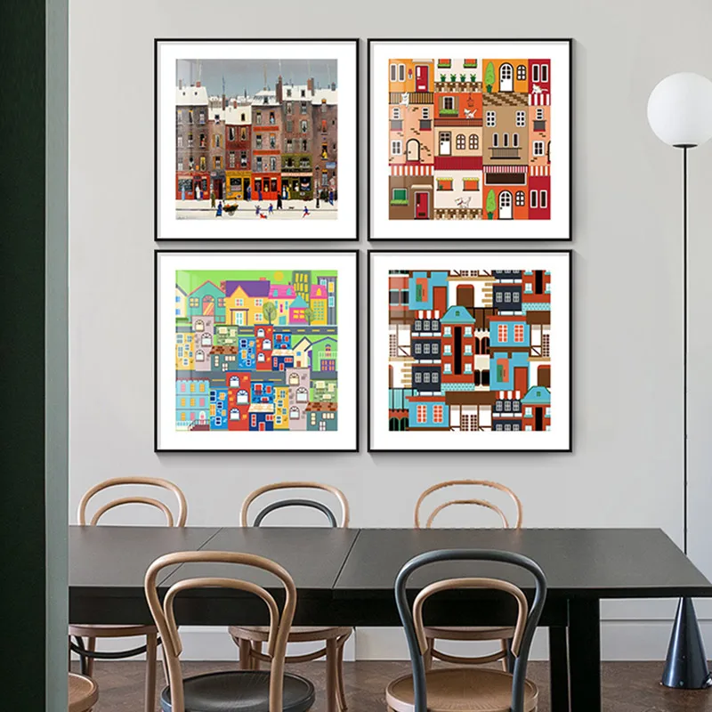 

Modern Abstract Works Life Poster Big House Canvas Painting Printing Mural Decoration Wall Family Gift 50x50cm Modern Aesthetics