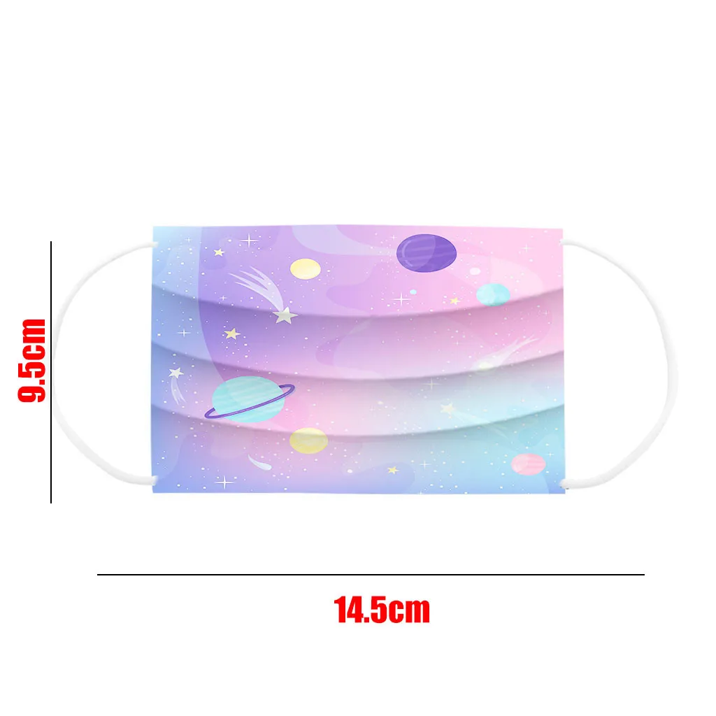 

50pcs Universe Print Kids Mouth mask Disposable Breathable Mask 3ply Ear Loop Mask Mascarillas Skin-friendly Face Mask