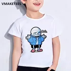 Детская летняя футболка для девочек и мальчиков, Детская футболка с рисунком черепа, брата, андерсказа, Санс, повседневная Забавная детская одежда