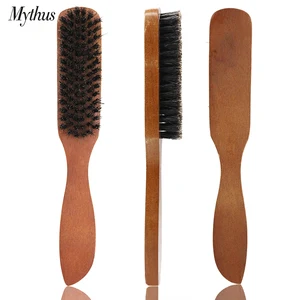 Портативная щетка для бороды с деревянной ручкой, щетина кабана, Мужская Расческа для усов для лица, многофункциональная расческа для дразнивания волос, инструмент для очистки бритья