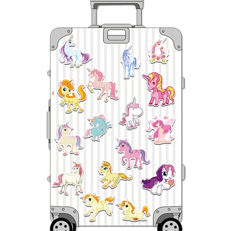 Pegatina de unicornio arco&iacute;ris bonita, Maleta de guitarra, cuaderno, ordenador, monopat&iacute;n, juguete de decoraci&oacute;n, venta al por mayor, 10/30/50 Uds.-3