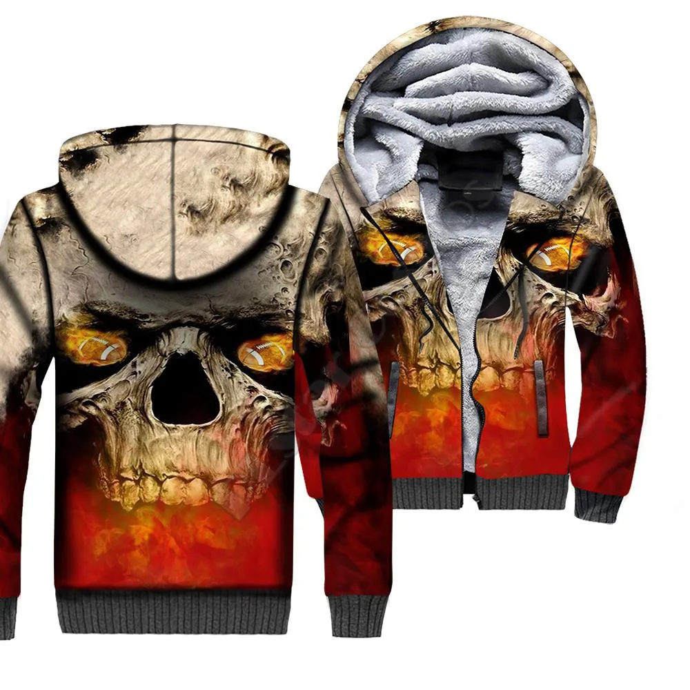 

Christmas Skull 3D printed Fleece zipper Hoodies Men Women Winter Warm double plus velvet jacket cosplay costumes 04