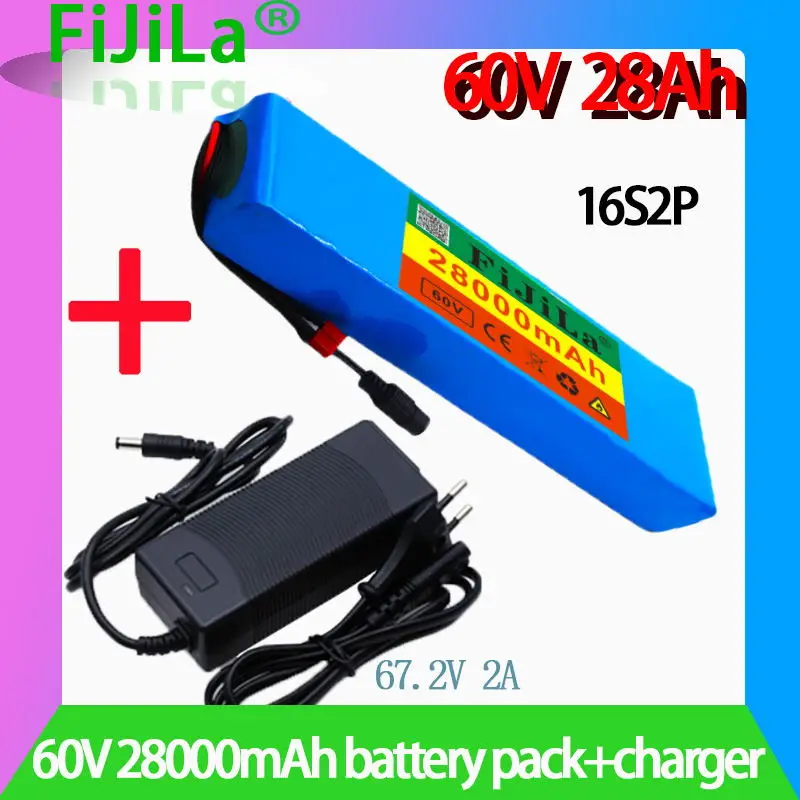 

16s2p 60V28AH 1000W Lithiumion Battery 67.2V 28Ah electric bike battery electric wheelchair battery e motorcycle battery+charger