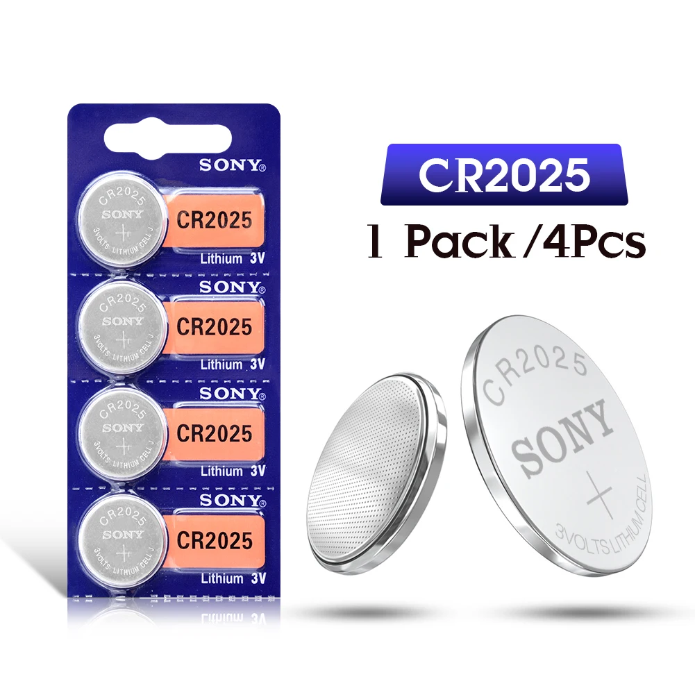 4 шт. SONY оригинальный cr2025 кнопочный элемент батареи cr 2025 ECR2025 DL2025 LM2025 3V литиевая