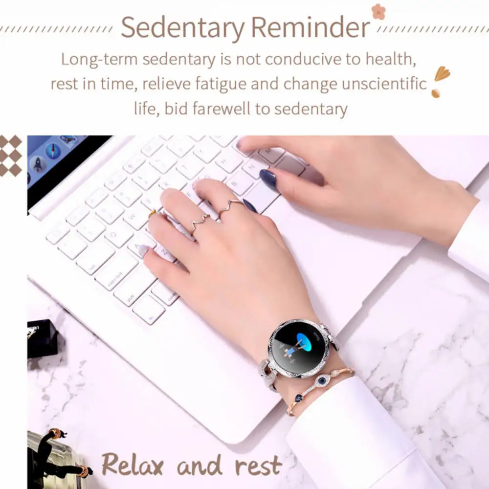 

2021 Fashion Women's Smart Watch Waterproof Wearable Device Heart Rate Monitor Sports Smartwatch For Women Ladies AK15