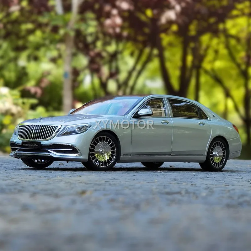 

1/18 почти настоящие модели автомобилей Benz Maybach S650 2018, литые модели, игрушки для мальчиков и девочек, подарки, серебряные коллекционные украше...