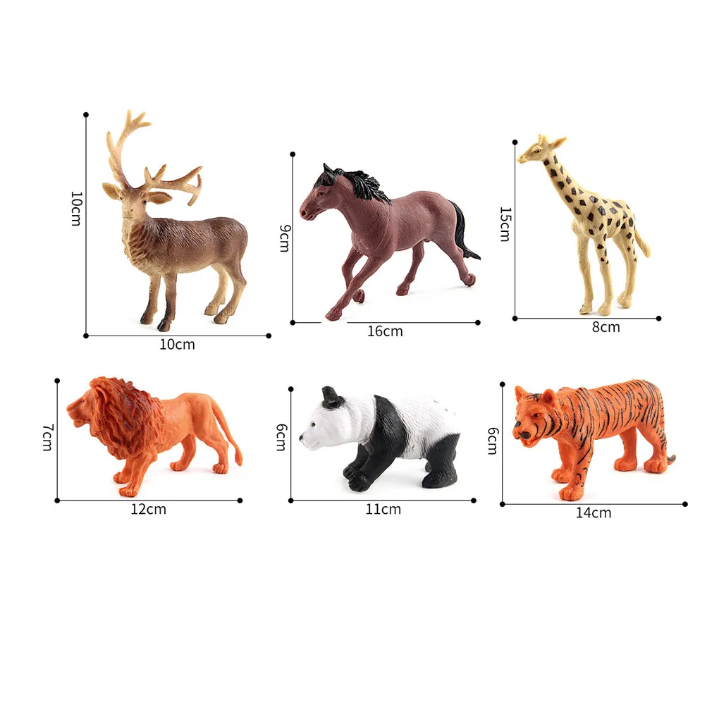 

6pcs Artificial Wild Life Forest Figure Toy Set Plastic Play Toys Model Kit Children Educational Ornaments