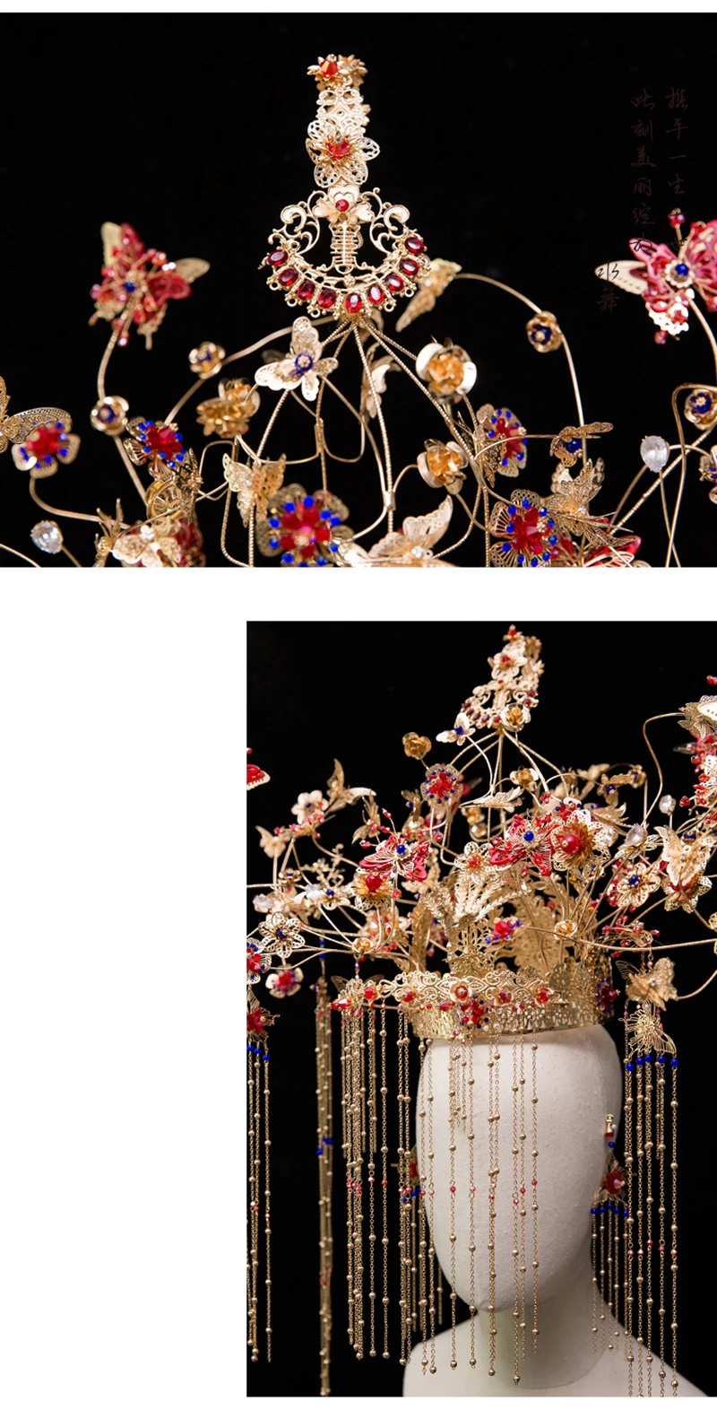 NiuShuya роскошная китайская традиционная диадема феникса длинная кисточка Hairwear Cheongsam свадебный головной убор свадебные аксессуары для волос
