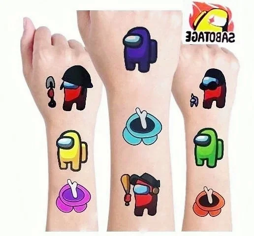 Среди нас игра Татуировка наклейка случайный 1 набор экшн фигурки AmongUs мультфильм