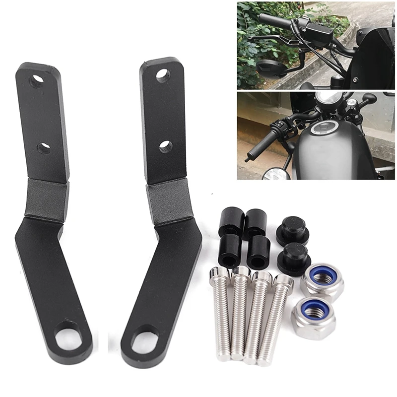 

Motorcycle Handlebar Rear View Side Mirror Spotlight Bracket for Honda Rebel 500 300 CMX300 CMX500 2019 2020 2021