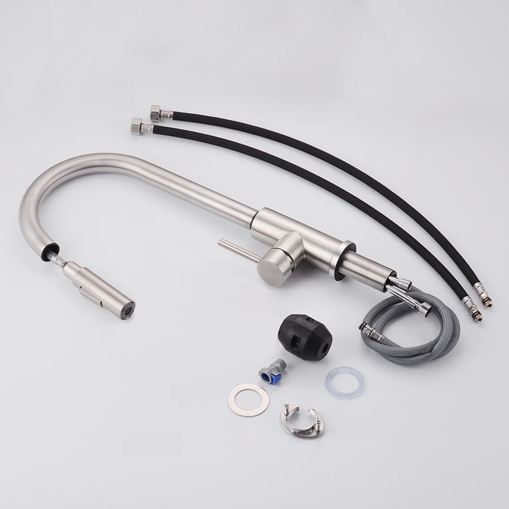 

Kitchen Faucets Brass Basin Pull-Out Faucet Cold&Hot Water Single Handle Single Hole Kitchen Mixer Tap Two Water Outlet Modes