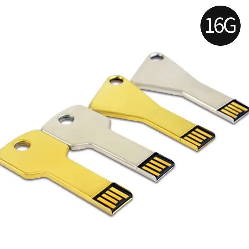 USB флеш-накопитель 32 ГБ в форме ключа, usb накопитель 2,0 128 Гб 64 ГБ, металлический золотой флеш-накопитель 16 ГБ, карта памяти 8 ГБ 4 ГБ, бесплатный логотип на заказ