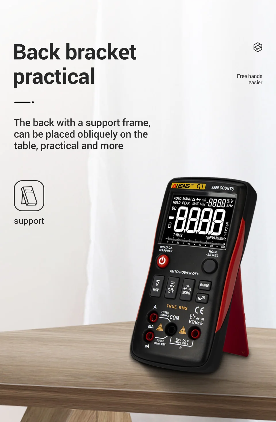 ANENG Q1 мультиметр тестер 9999 мультиметр цифровой rm409 esr meter digital multimeter транзистор тестер указатель напряжения конденсаторов tester мультиметры мультиметр с термопарой dc dc analog multimeter
