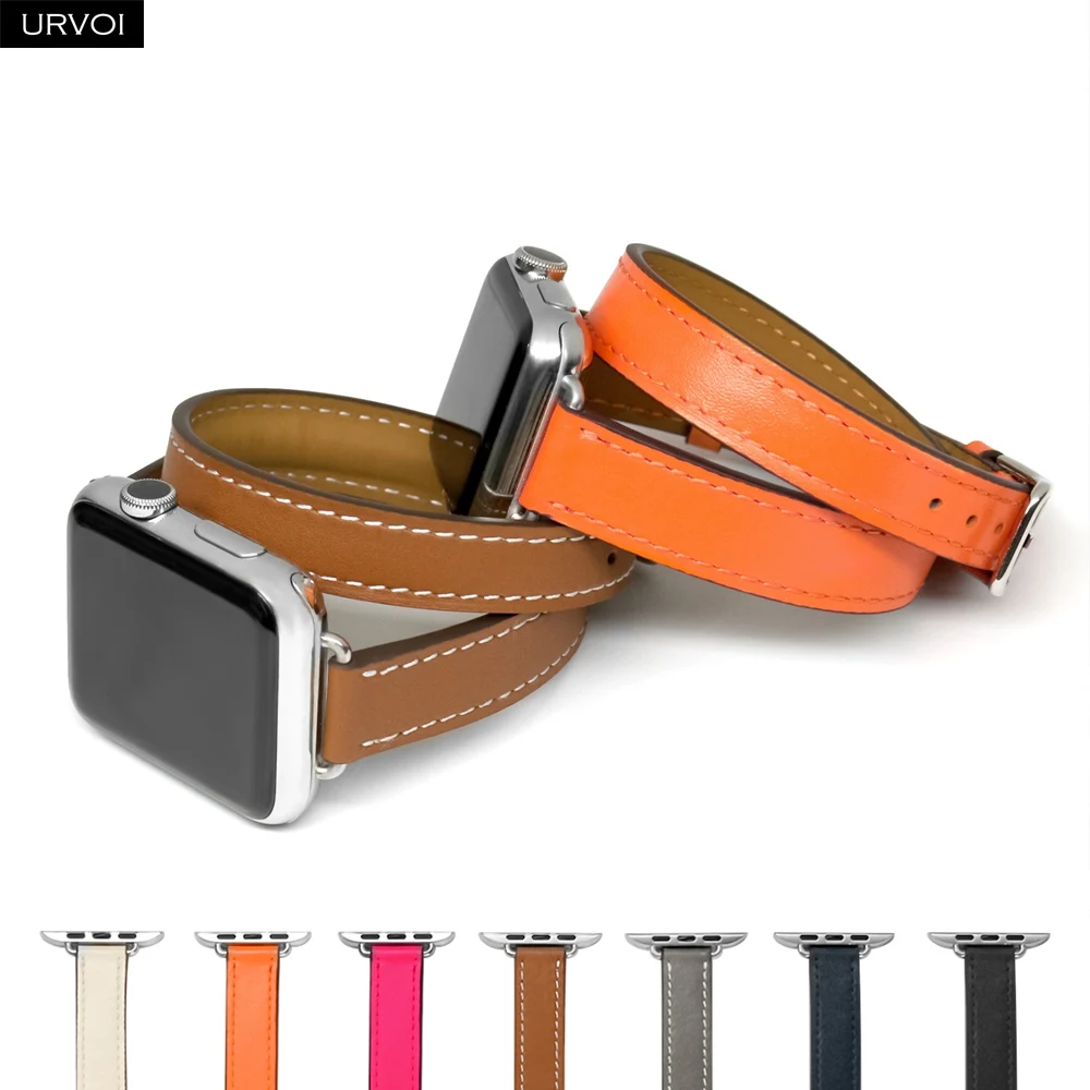 Браслет URVOI Attelage для Apple Watch band series 7 6 SE 5 4 321 сверхэлегантный ремешок из натуральной