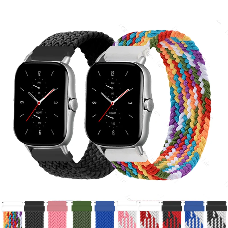 

Ремешок соло 20 мм 22 мм для Samsung Galaxy watch 3/46 мм/42 мм/active 2/Gear S3, плетеный браслет для Huawei watch GT/2/2e/Pro
