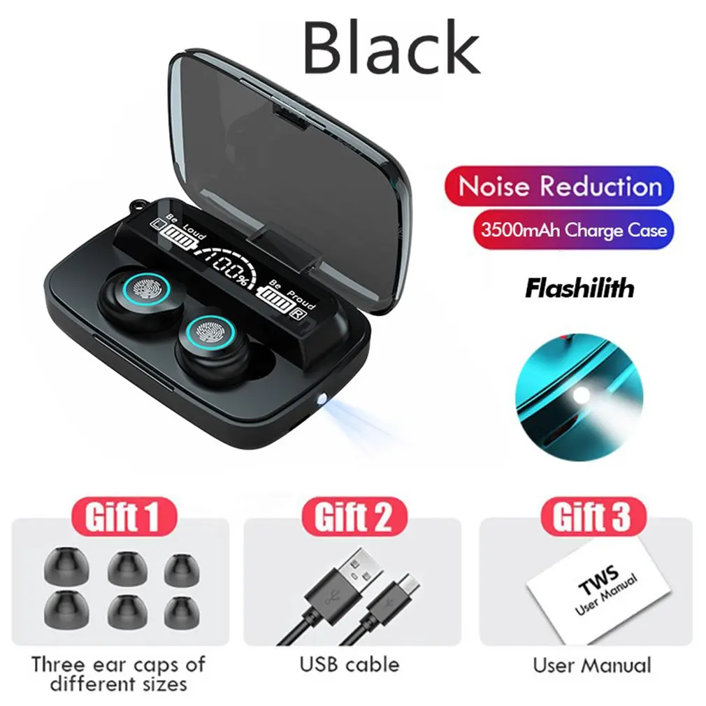 

Wireless Bluetooth Earphone with Microphone Sports Waterproof Headphones Headsets Touch Control Earbuds HIFI Mini In-ear Earbud