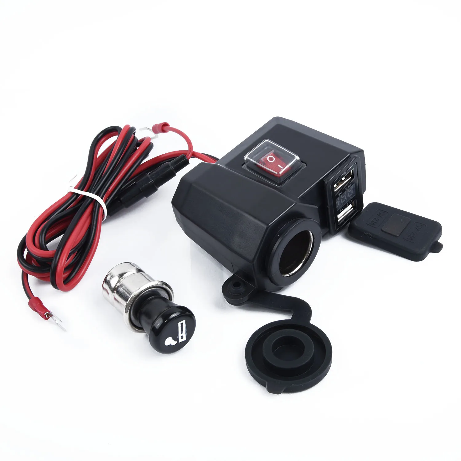 Водонепроницаемый 12V мотоциклов Dual USB Зарядное устройство разъем прикуривателя W/светодиодный принадлежности для вольтметра Запчасти для мотоциклов