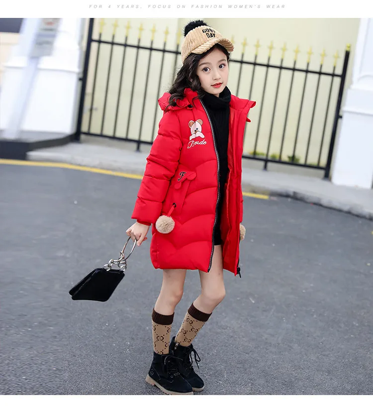 Зимняя куртка одежда с хлопковой подкладкой для девочек плотный Детский