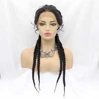braided lace front wigs curly blonde crochet braids black red brown glueless cornrow braiding hair knotless briaid wig for women