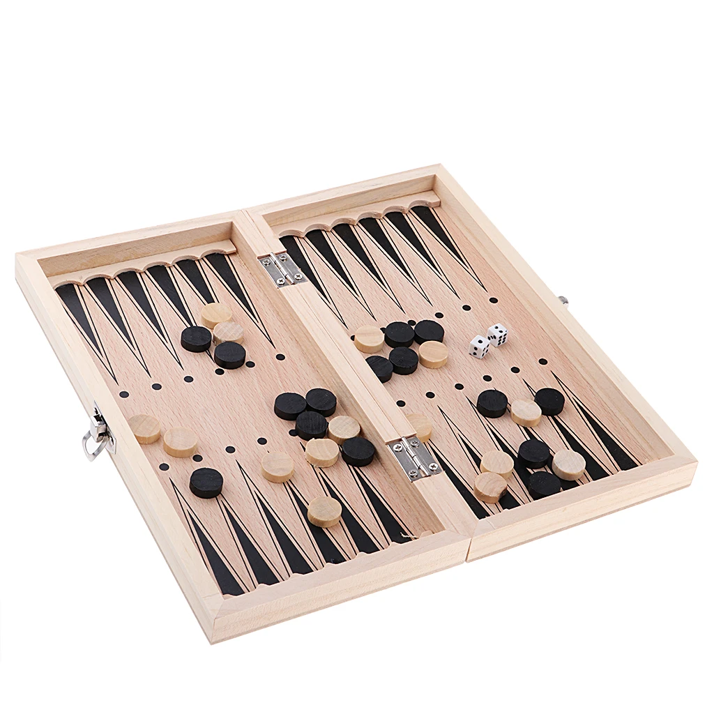 Deluxe 9 5x9 5 дюймов шахматы шашки нарды 3 в 1 деревянный дорожный игровой набор |