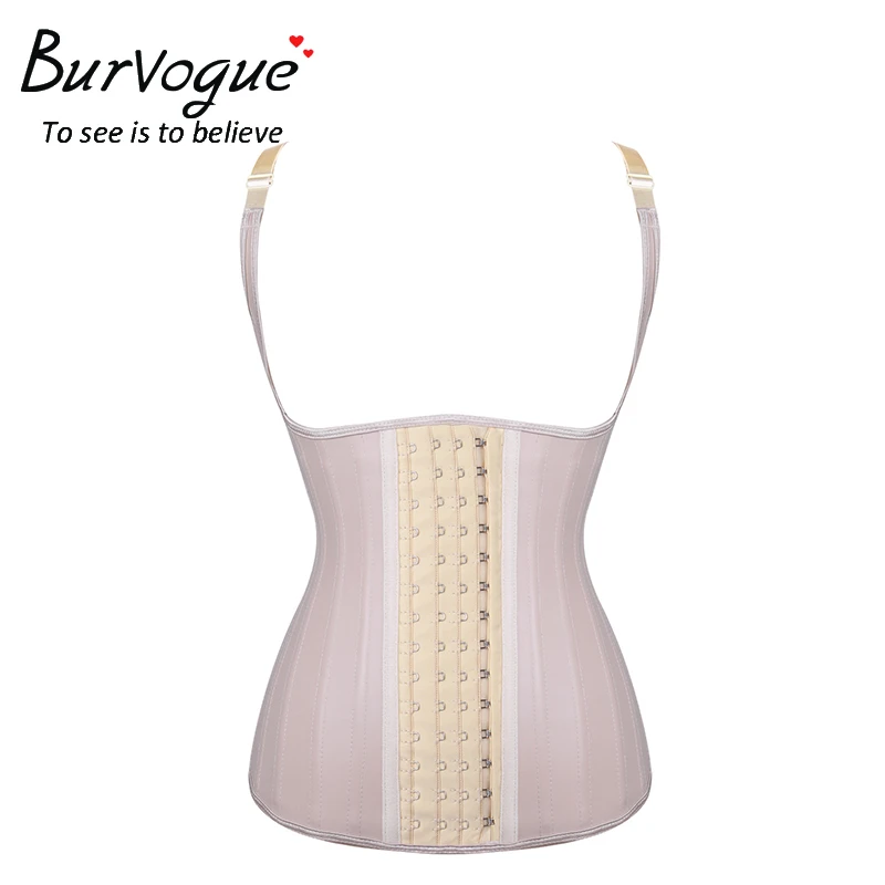 Латексный корсет Burvogue для женщин, 25 стальных костей, корсет для талии, моделирующий ремень для талии, бюстье и корсеты размера плюс